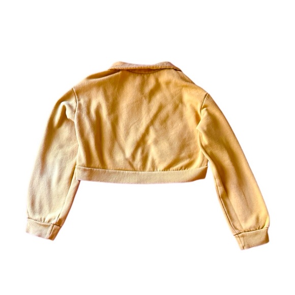 H&M Fleece Yellow Crop Top Half Zip Pullover - Picture 3 of 3